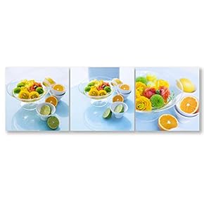 Wall26-3 Panel Canvas Wall Art- Delicious Fruits -Giclee Painting Wall Bedroom Living Room Home Decoration - 12"x12"x3 Panels