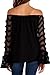 YOINS Women Off Shoulder Long Sleeves Patchwork Design Top Black XXL