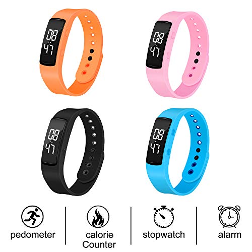 iGANK T6 Pedometer Watch Simple Fitness Tracker Walking Pedometers Step Counter Calorie Counter for Kids Women Men,No App Required (Black)