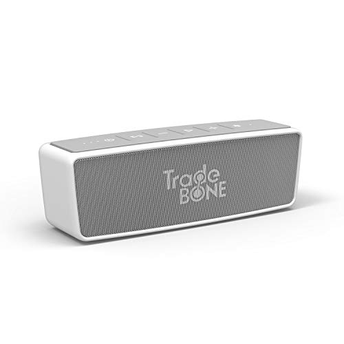 Portable Wireless Bluetooth Stereo Speaker with 24-Hour Playtime, Hands-Free Function, Louder Volume 10W +, NFC, Siri and S-Voice Support, V4.0 with AUX Input and Headphone Jack (White)