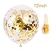 Pink&white&gold Balloons Party Decorations - FengRise Pack of 40,included 12” Light Hot Pink and Gold White Balloons with 12” Clear Confetti Balloon for Party Supplies/Birthday Decorations