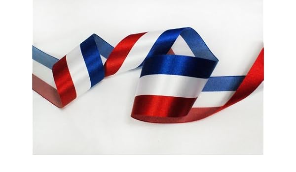 Amazon Com Top Quality Blue White Red Stripes Satin Ribbon
