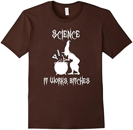 Mens Science It Works - Halloween Style - Witches Tee Shirt XL Brown