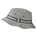 e4Hats.com Striped Hat Band Fisherman Bucket Hat - Grey Black S-M