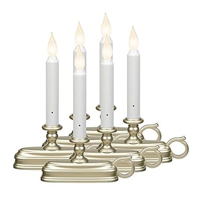 Xodus Innovations FPC1525P Battery Operated LED Window Candle with Sensor, Aged Pewter (Pack of 6)