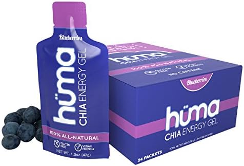 HUMA NUTRITION Huma Chia Energy Gel Box of 24 Blueberry Box of 24 Energy