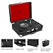 Vinyl Record Player with Speakers 3 Speed Portable Turntable Suitcase Built in 2 Speakers RCA Line Out AUX Headphone Jack -Black