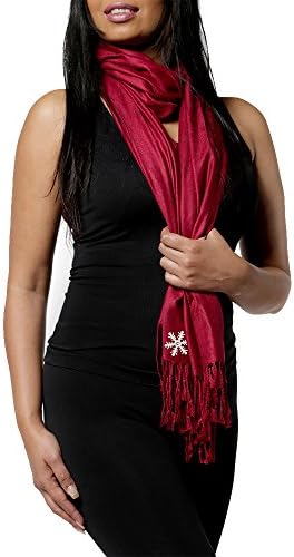 Opulent Luxury Fashion Pashmina Wrap Scarf With Embellishments for Women Reversible Soft Luxurious Authentic Cashmere Shawl - 80 x 30 - Inch Long