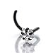 COOLSTEELANDBEYOND Black Stainless Steel Screw Nose Rings Studs with Star Cubic Zirconia Body Jewelry Piercing