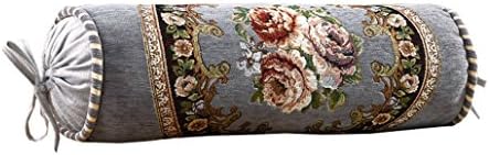 Peacewish European-Style Candy Pillow Cylindrical Single Adult Nursing Neck Pillow Round Pillow Sofa Cushions Pillow Nap Containing Core (Dark Gray)