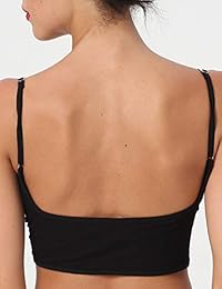 Peachat - Bralette triangular para mujer, copa A-B, espalda baja, cruzado, largo ajustable, cuello en V acolchado, bralettes