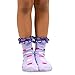 TeeHee Kids Girls Cotton Double Ruffle Crew Socks 6 Pair Pack (6-8 Years, Dots)
