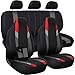 Motorup America Auto Seat Cover Full Set - Fits Select Vehicles Car Truck Van SUV - Newly Designed Mesh - Red/Black/Gray
