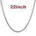 JINGRAYS 3mm Curb Chain Necklace for Men Biker Punk Style, Male Stainless Steel Chain Link, 22 inches -Silver