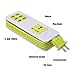 6 USB Power Strip, Portable Travel Socket Charger With Power Switch, Outlets 2.1AMP 1AMP 21W 5Foot Power Supply Cord With Universal Plug, 6 Usb Output Support 4 Devices Simultaneously (Green)