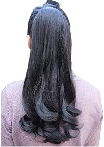 Rustic Rituals Synthetic Ribbon Ponytail Tie Up Wavy Natural Look Hair Extension Wig for Women and Girls (Black)