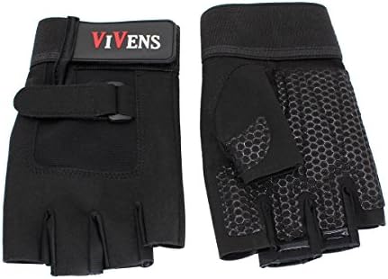 VIVENS Weight Lifting Gym Gloves, Microfiber Material and Silica Gel Padded Anti-slip Gloves for Extra Grip, Workout Gloves fit Men & Women .