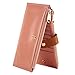 PEIUJIN Women's Genuine Wallet RFID Blocking Card Case Purse with Zipper Pocket (Pink)