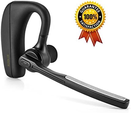 Bluetooth Headset,Wireless Hands Free Bluetooth In-Ear Earpiece Earbuds Noise Cancelling Earphones with Microphone for Driving Talking Music - Compatible with iPhone, Android Cell Phones (Black)