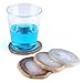 QGEM Set of 4 Natural Agate Slices Geode Stones,Beverage Coasters Cup Mat,Irregular Healing Crystals Collection Home Decoration, Drink Gift 2.95-3.15 Inches