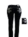 1826 Stretchy BLACK denim jeans MID-RISD WOMENS PLUS SIZE pants SKINNY PJ-3687