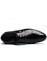 OUOUVALLEY - Zapatos de vestir de piel para hombre, con cordones y puntera puntiaguda