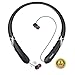 Bluetooth Headphones DolTech Retractable Earbuds Neckband Wireless Headset Sport Sweatproof Earphones with Mic(Black)