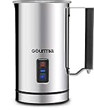 Gourmia GMF215 Cordless Electric Milk Frother & Heater, 3 Function, Detachable Base For Easy Serving, Stainless Steel, Non-Stick Interior For Easy Cleaning
