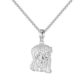 Sterling Silver Jesus Pendant 1.0 Mini Dainty Charm Iced Out Lab Diamond Free Chain