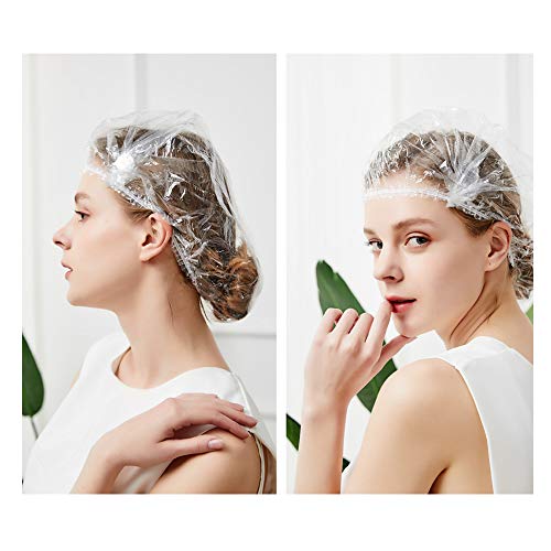 30PCS Disposable Shower Caps, Individually Wrapped Larger and Thicker Waterproof Shower Caps, Plastic Hair Caps for Women, Spa, Home Use, Hotel and Hair Salon, Portable Travel (30PCS Transparent) - Thumbnail 4
