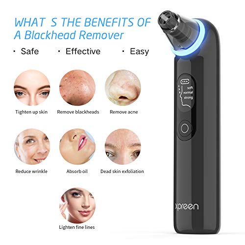 Blackhead Remover Vacuum, Xpreen Pore Cleanser Vacuum with Blue Light - Blackhead and Comedone Acne Extractors - Whitehead Removal, Facial Firming, Oil Reducing for Women & Men - Thumbnail 3