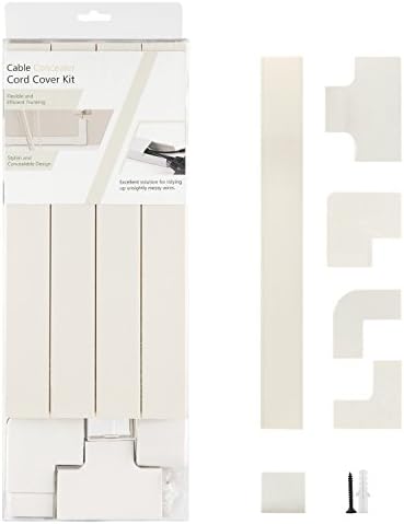 Cable Concealer Cord Management Kit to Hide Cables Cords or Wires with 12 Channels Cable Cover Raceway Kit for Mounted TVs and Computers