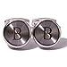 HJ Men's 2PCS Fashion Dazzle Tuxedo Shirts Platinum Plated Cufflinks Initial Letter 2 Color A-Z (silver B)