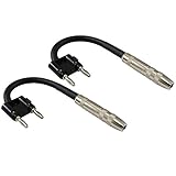 GLS Audio 1/4" to Banana Plug Adapter Cables 6". 1/4 Inch TS Mono Female to Male Banana Cords - 6 Inch Gender Changer Cable - 2 Pack