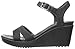 crocs Women's Leigh II Ankle Strap Wedge, Black/Black, 8 M US