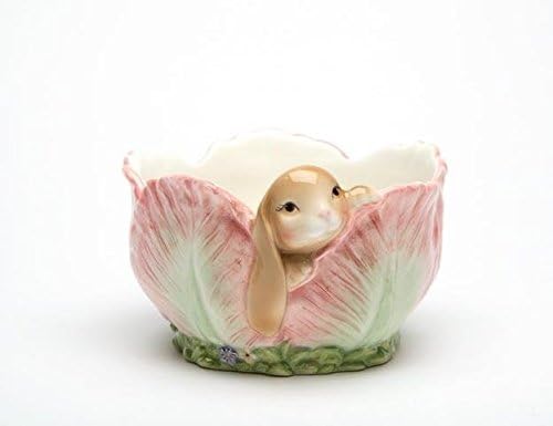 ATD 5 Inch Floppy-Eared Bunny Inside Flower Blossom Candy Bowl