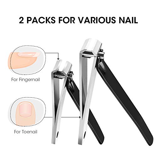 Nail Clippers Set, Atmoko Manicure Set with Pedicure Kits, High Precision Stainless Steel Slanted Pointed Tweezers and Leather Travel Case for Eyebrow Plucking & Nail Trimming
