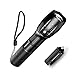 HeQiao 3800 Lumens T6 LED Handheld Flashlights Zoomable 5 Modes Aluminium Tactical Flashlight Waterproof Torch for Outdoor Camping Hiking Riding Hunting Blackout Emergency-Black