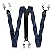 Alizeal Paisley Suspenders and Self Tied Bow Tie for Men with Pocket Square Set, Navy