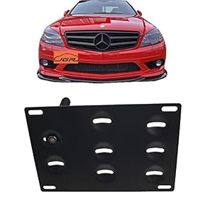 Image of JGR Racing Car No drill Tow Eye Front Bumper Tow Hole Hook License Plate Mount Bracket Holder Adapter Relocation Kit For Mercedes W204 C-Class W212 E Class C117 CLA-Class W221 S-Class W166 ML X204 GLK
