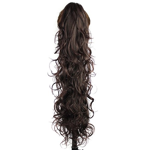 S-ssoy 31"(78cm) Women's Hair Piece Pony Tail Clip In Claw Ponytail Hair Extension Long/Voluminous Curly Or Wavy Synthetic Wig Hairpiece for Women Girls Lady, 1B-33#