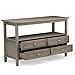 SIMPLIHOME Warm Shaker SOLID WOOD 48 inch Wide Transitional Transitional Modern Console Sofa Entryway Table in Distressed Grey with Storage, 4 Drawers, for the Living Room, Entryway and Bedroom