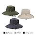 Outdoor Safari Boonie Fishing Hat, Mesh Wide Brim Bucket Summer Hat, Waterproof Sun Protection Camping Hiking Beach Sun Caps, Quick-Dry Adjustable Packable Comfort Sun Hat Gardening Cowboy Men Women