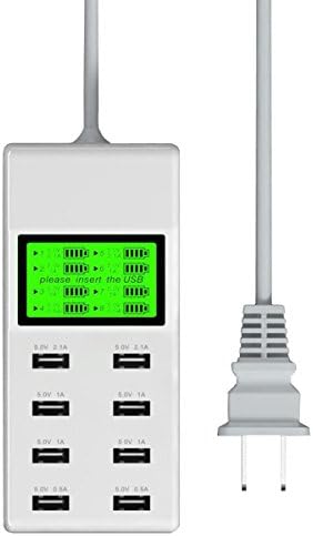 USB Fast Charger , YESSHOW 8 Multi-Ports USB Charging Station Adapter Socket with LCD Display Travel Office Home Quick Chargers High Speed Charging for iPhone iPad Samsung HTC Huawei &amp; Other Devices
