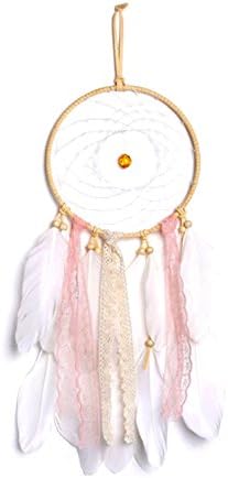 Handmade Dream Catcher Indian Wall Hanging Home and Garden Decor Ornament Craft (Pink)