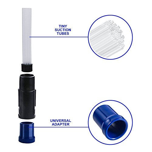 2018 Vacuum Attachment Brush Dustpro Cleaner As Seen On TV with DOUBLE Strong Suction Tiny Tubes, Flexible Access to Anywhere, Pro Cleaning Tool for Vents/Keyboard/Drawer/Car/Craft/Jewelry/Bookcase