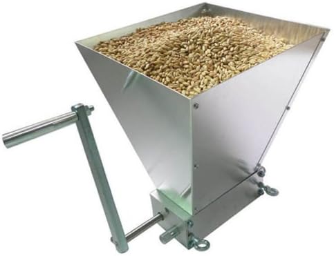 YYYBW Grain Mill Homebrew Barley Grinder Crusher Malt Barley Crusher Hopper 2 Roller (Grey)