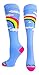 MadSportsStuff Neon Rainbow Clouds Over The Calf Athletic Socks