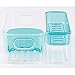 mDesign Plastic Adjustable Storage Center for Kitchen Cabinet, Pantry, Refrigerator, Countertop - Holds Kids/Toddlers Bottles, Sippy Cups, Baby Food Jars - 3 Pieces - Clear/Aqua Blue
