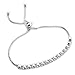 Crystal Pave Adjustable Pull Chain Bracelet (Silver plated)